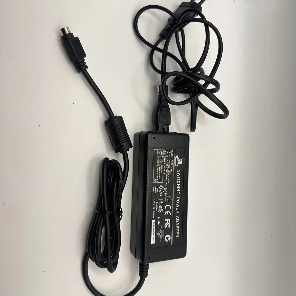 GME GFP252-0512 Switching Power Adapter 5V 12V 1.5A 4-Pin DIN EU Plug AC DC